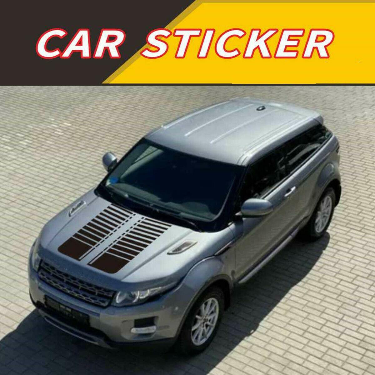 1 Pair Glossy Black 95cm Car Hood Decor Sticker Stripe Style Decal