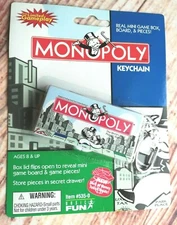 MONOPOLY Keychain Basic Fun # 535-0 Real Mini Game Box, Board & Pieces