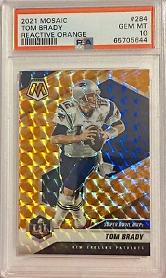 Tom Brady 2021 Panini Mosaic Reactive Orange Prizm #284 Buccaneers