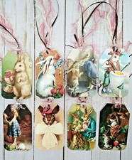 8 Vintage Style Easter Handmade Gift Tags Scrapbooking Junk Journals Crafts