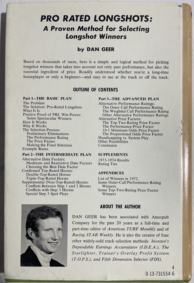 Pro Rated Longshots: A Proven Method For Selecting Longshot Winners