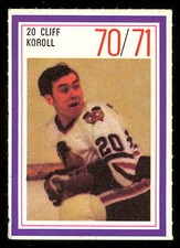 1970-71 ESSO POWER PLAYERS NHL #20 CLIFF KOROLL EX-NM BLACK HAWKS UNUSED STAMP