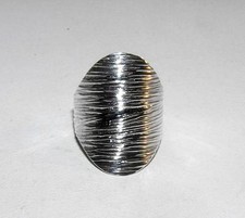 Long Oval Textured Fashion Ring Sizes 5.75 and 7 Sterling Silver