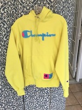 Champion Reverse Weave Hoodie, S size, chenille logo, yellow