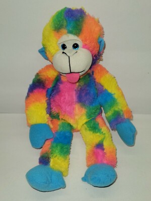 Peek-A-Boo Toys Multi Color Rainbow 16'' Monkey Plush Toy Nice Clean Shape