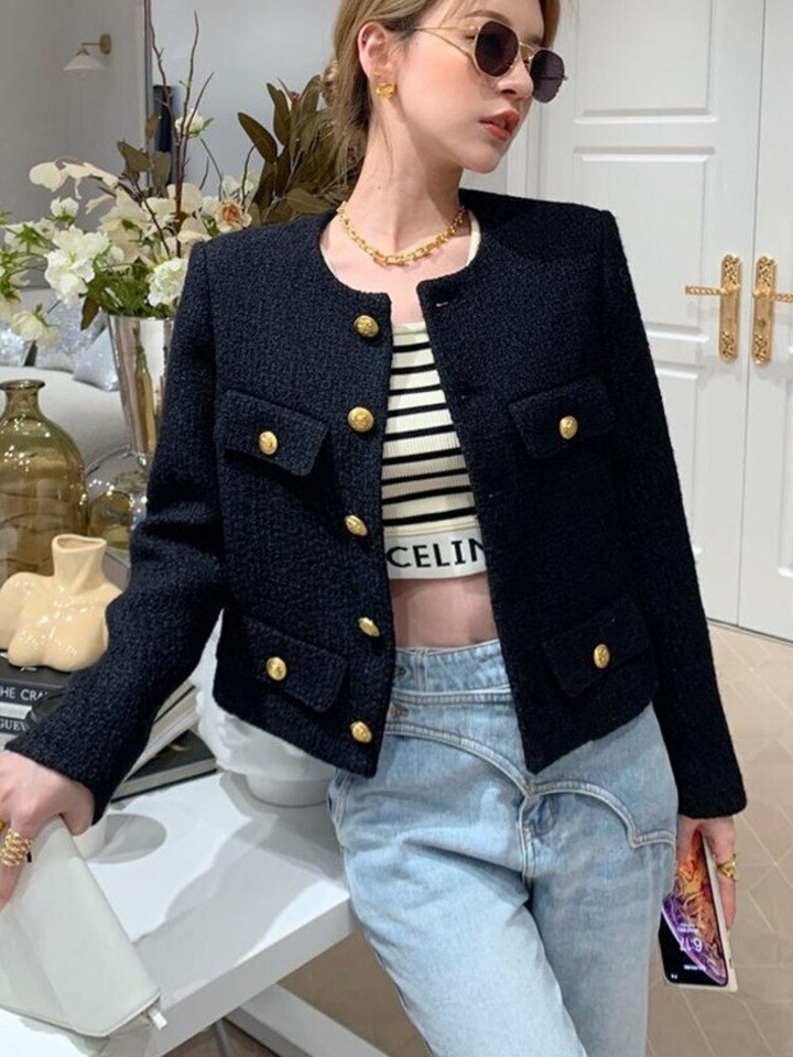 Autumn New Small Fragrance Short Plaid Coat