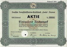 Deutsche Dampfschifffahrts-Gesellschaft Hansa Bremen, 1933 (1.000 RM)
