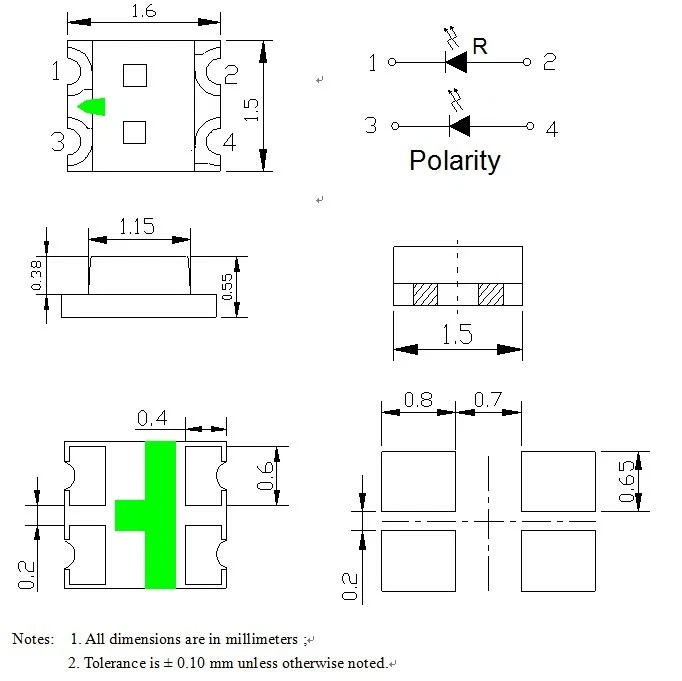 100pcs SMD LED 0605 Bi-Color Red Warm White LEDs Evemodel - Image 2 of 2