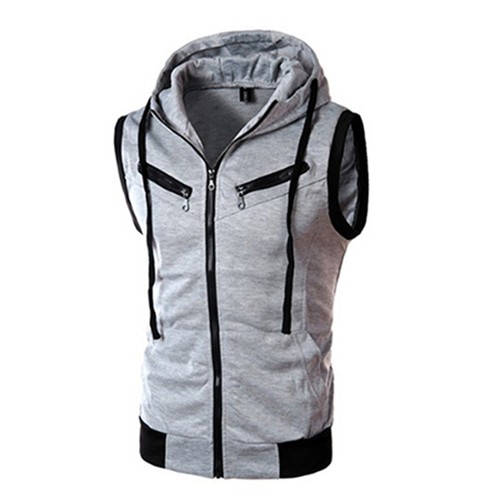 Outwear Soft Comfortable Sleeveless Hooded Vest Cotton Blend - Picture 9 of 12