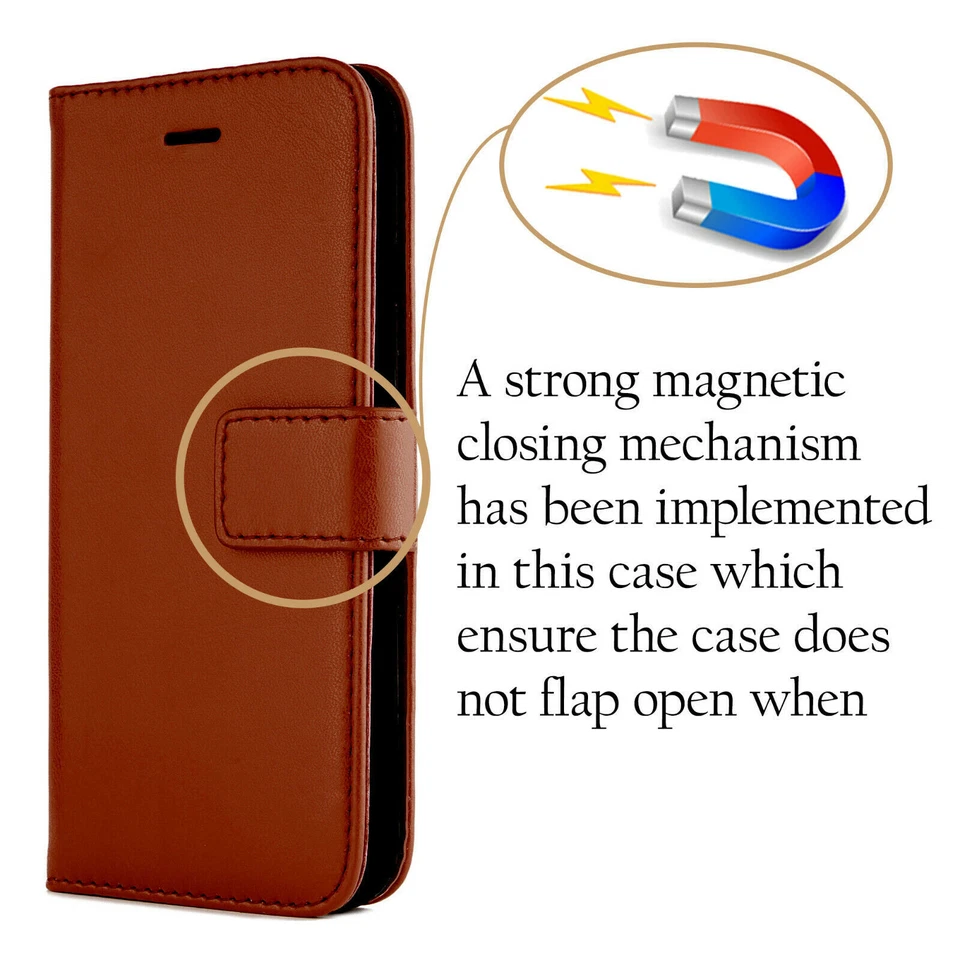 For iPhone XR Leather Wallet Case With Gorilla Glass Screen Proector Flip Cover - Image 4 of 4
