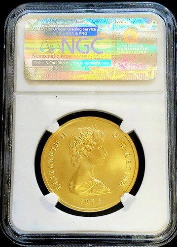 1976 GOLD TURKS & CAICOS 250 MINTED 100 CROWNS 4 AGES VICTORIA NGC MINT STATE 69 - Picture 2 of 2