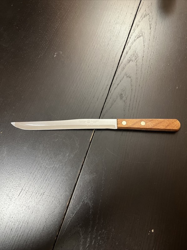 American Homemaker Stainless Steel 8” Slicer Knife Wooden Handle