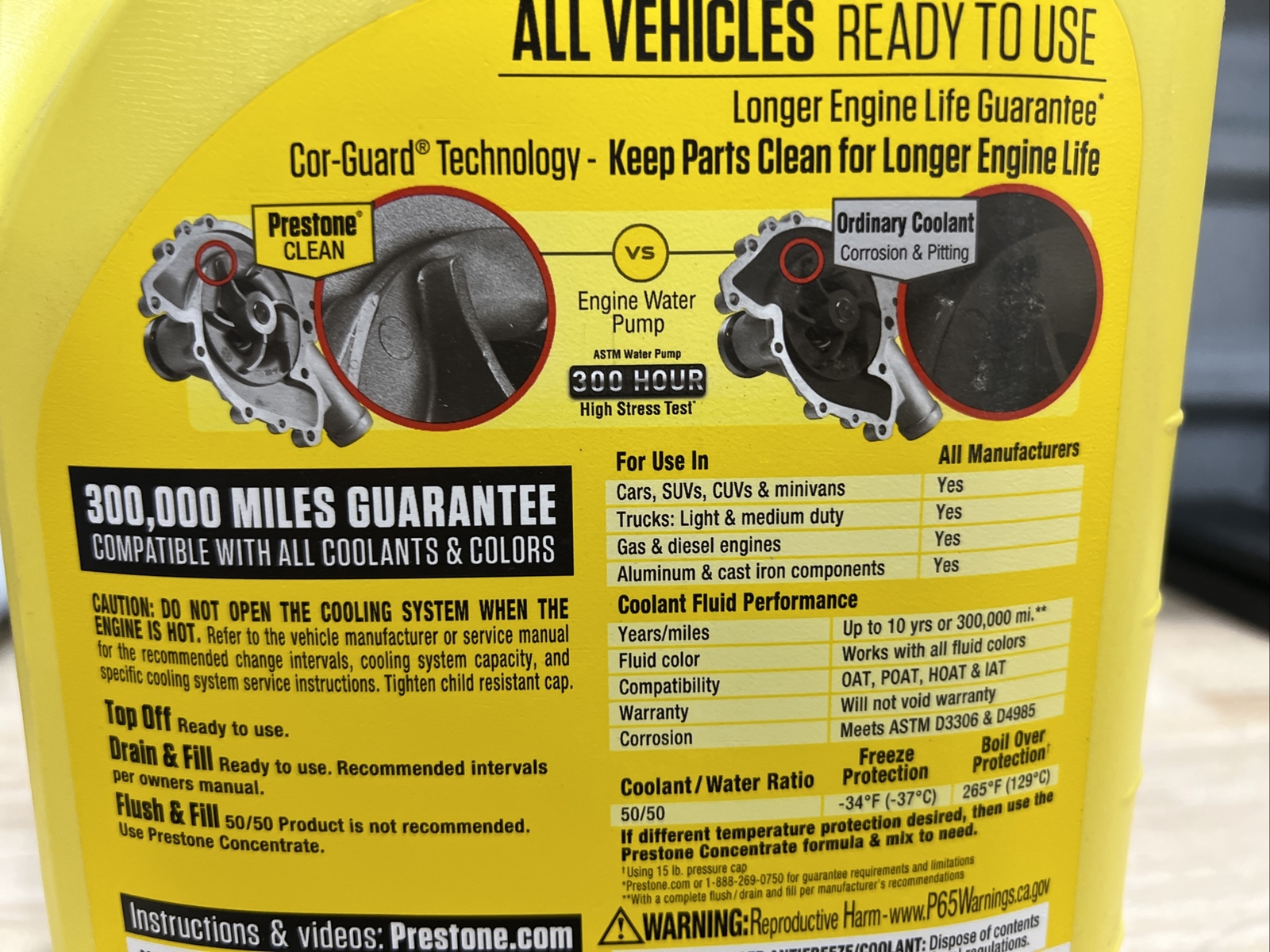 NEW!! Prestone AF2100 Antifreeze and Coolant 50/50 Ready to Use 1 Gallon (3.78L) eBay