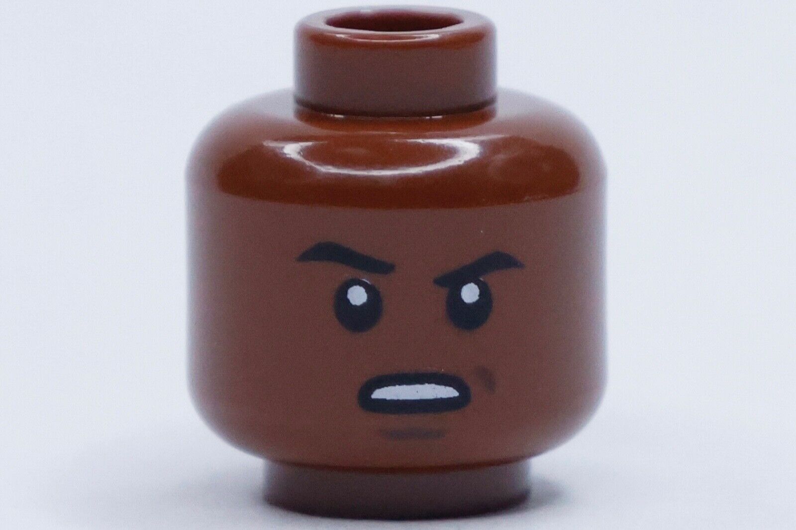 NEW LEGO® Reddish Brown Minifigure Head Eyebrows, Scowl, Open Mouth 75311, 75313