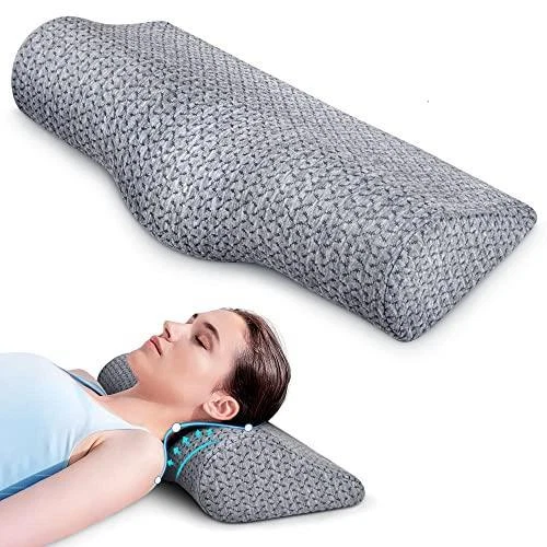 Cushion Lab Light Gray Neck Relief Ergonomic Cervical Pillow