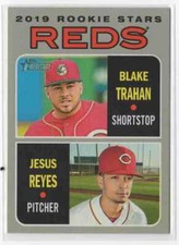 2019 Topps Heritage #36 Blake Trahan & Jesus Reyes Cincinnati Reds Rookie Stars