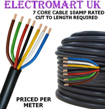 7 CORE CABLE WIRE TRAILER LIGHTING CARAVAN DISCO THIN WALL 10A 10 AMP 
