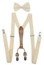 Men's & Women's Suspenders Bowtie Set Elastic Y Style for Wedding Events