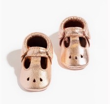 Freshly Picked Mary Jane Leather Moccasin Toddler Mini Sole Rose Gold NEW