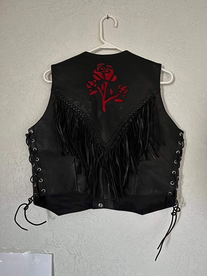 Chaleco chaqueta de cuero Interstate 2XL para mujer rosa negro Foto 3 de 3