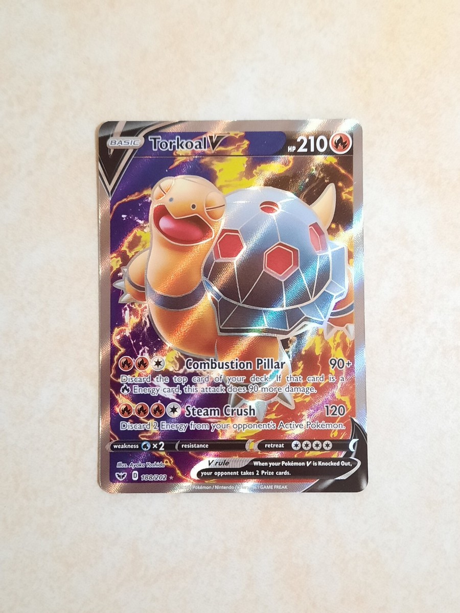 Torkoal V 188/202 - Sword & Shield (Full Art Ultra Rare) Pokmon Card. Torkoal V 188/202 - Sword & Shield (Full Art Ultra Rare) Pokmon Card.