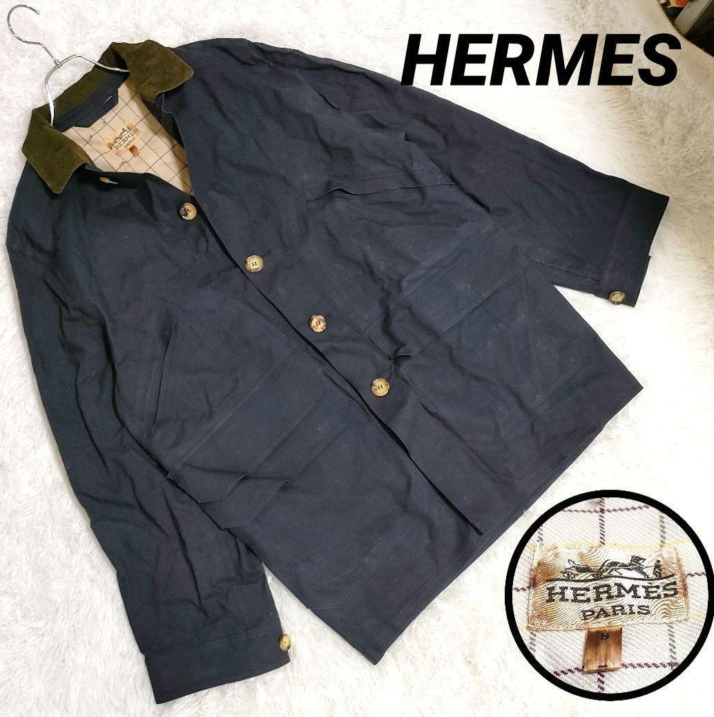 Hermes Mckin Tosh Navy Coat Rain Vintage size L/Japan FedEx | eBay