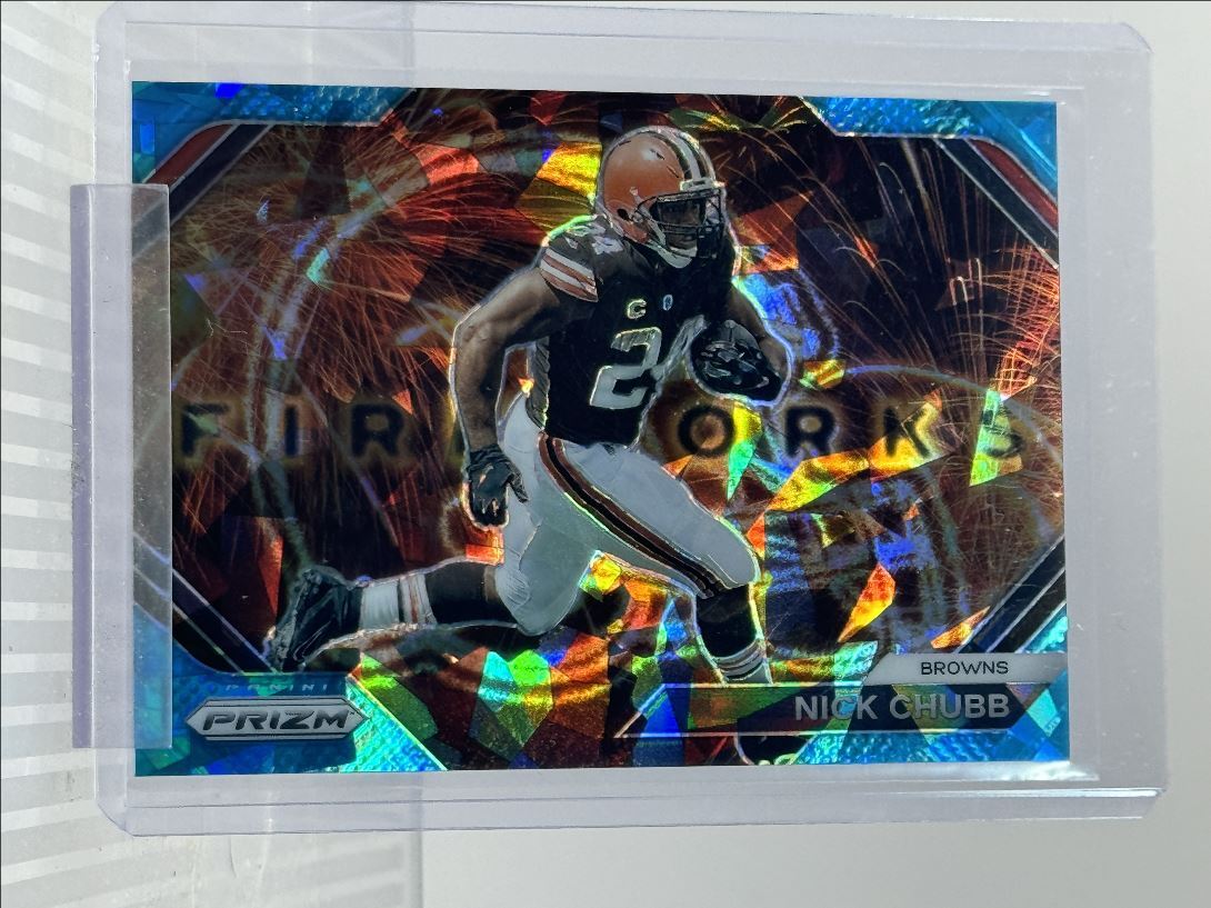 NICK CHUBB 2023 PANINI PRIZM FIREWORKS BLUE CRACKED ICE /99 Q1586