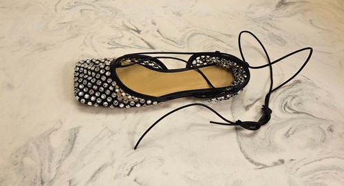 New! Bottega Veneta 'Sparkle' Ankle Wrap Flat Sandal Size 7 US 37 Eur MSRP $1750