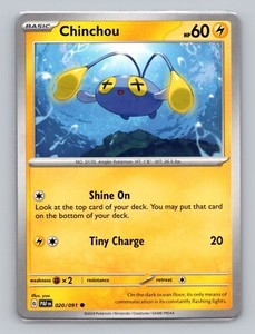 Chinchou 020/091 Paldean Fates Common NM PAF EN Pokemon Card Scarlet & Violet