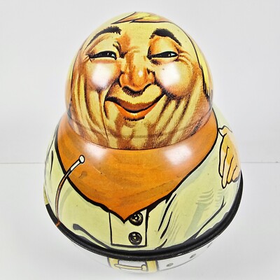 Vintage 1979 Bristol Ware Cowboy Roly Poly Tobacco Tin With Top Chein  Housewares