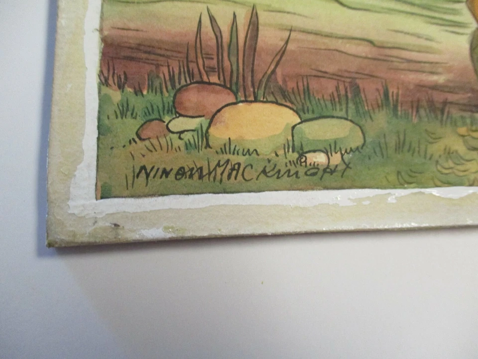 PINTURA ORIGINAL NINO MACNIGHT LIBRO ANTIGUO ILUSTRACIÓN ARTISTA LISTADO DE COLECCIÓN Foto 4 de 4