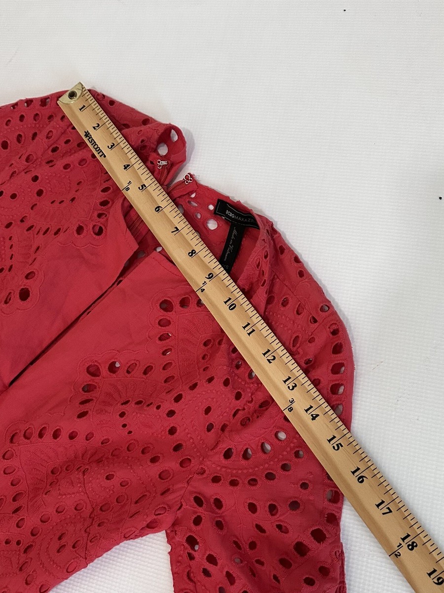 BCBG MAXAZRIA Cotton Eyelet Embroidery Dress XXS Rococo Red Fit and Flare $248 | eBay BCBG MAXAZRIA Cotton Eyelet Embroidery Dress XXS Rococo Red Fit and Flare $248 | eBay
