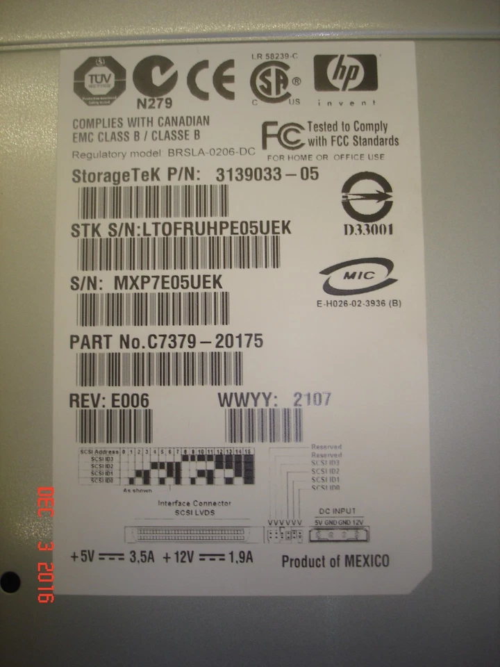 3139033-05 QUANTUM LTO2 TAPE DRIVE IN SLED FOR STORAGETEK L20 LIBRARY  - Image 2 of 4