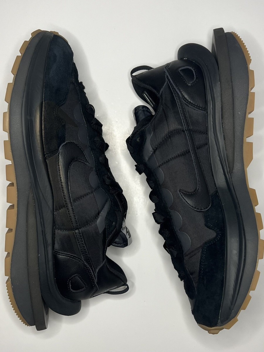 Nike Vaporwaffle X Sacai 'Black Gum' Black Sneakers, Size