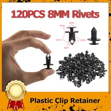 120 PCS 8mm Bumper Clips Auto  Hole Retainer Rivets Fastener Fender Push Pin
