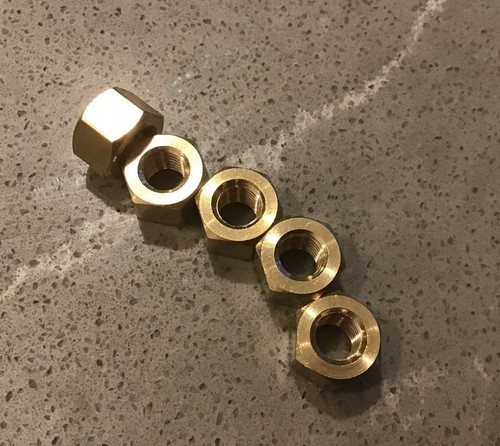 Brass Exhaust Manifold Nuts - Metric Pitch High Temp Inlet M8 M10 & UNF UNC - Picture 11 of 30
