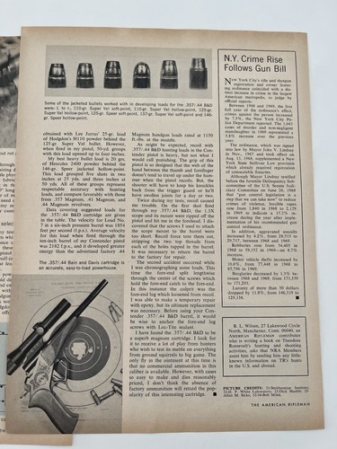 Wildcat Cartridge .357/.44 Bain & Davis 1970 Magazine Article Print Ad - Picture 2 of 4