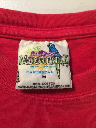 Mens VINTAGE Margaritaville Jimmy Buffett Caribbean Grand Turk BWI Medium Red - Picture 8 of 8