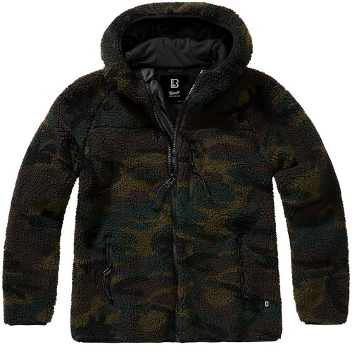 Veste Teddyfleece Brandit Femme - Coupe Vent, Motif Woodland Camo, Douce Et Chaude