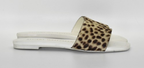 B2 NWOB STUART WEITZMAN Cheetah Calf Hair Cream Slide Sandal Shoes Size 6 B $295 - Picture 3 of 5