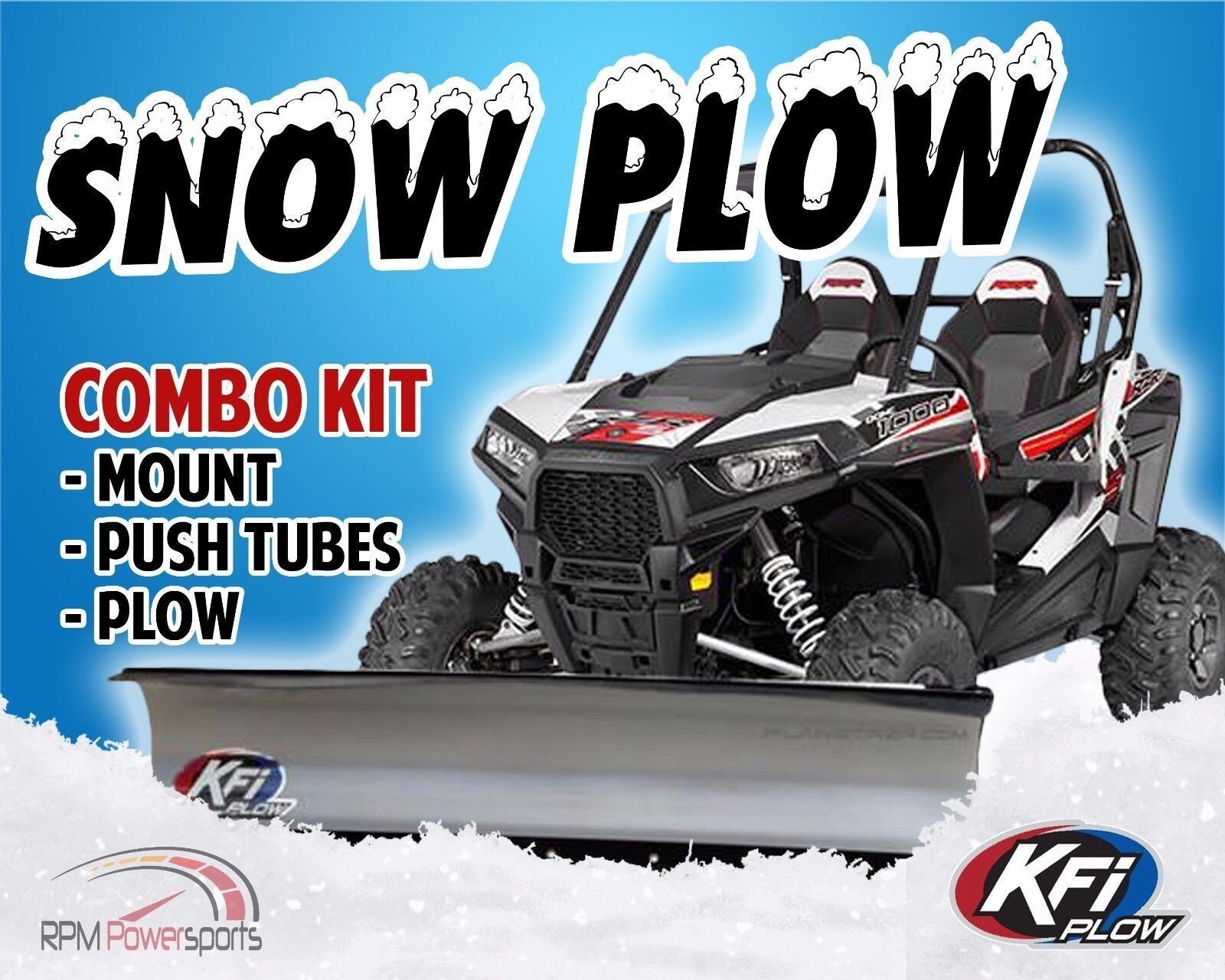 KFI Kawasaki UTV 3010 Mule 4X4 20012008 UTV 60" Snow Plow Combo Kit