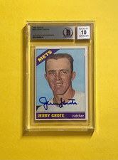 1966 TOPPS JERRY GROTE #328 SIGNED CARD BECKETT AUTH. AUTO 10 METS