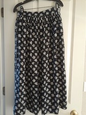 Vintage Women's Christian Dior Separates Black  White Floral Skirt Size 10 