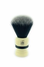 GBS Classic Synthetic Shaving Brush Bristles - Ivory with Black Strip