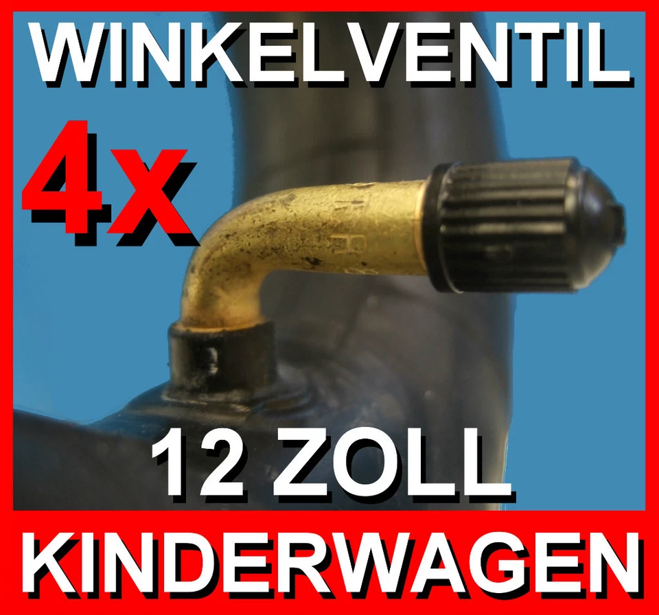 4x Schlauch 12 1/2 x 2 1/4 Zoll für Kinderwagen,Roller,Buggy, mit Winkelventil