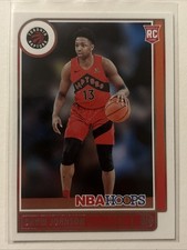 David Johnson Toronto Raptors 2021-22 Panini NBA Hoops Base Rookie Card. rookie card picture
