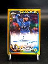 2024 Topps Chrome Junior Caminero True Gold Auto /50 Rays RC Rookie SP SSP