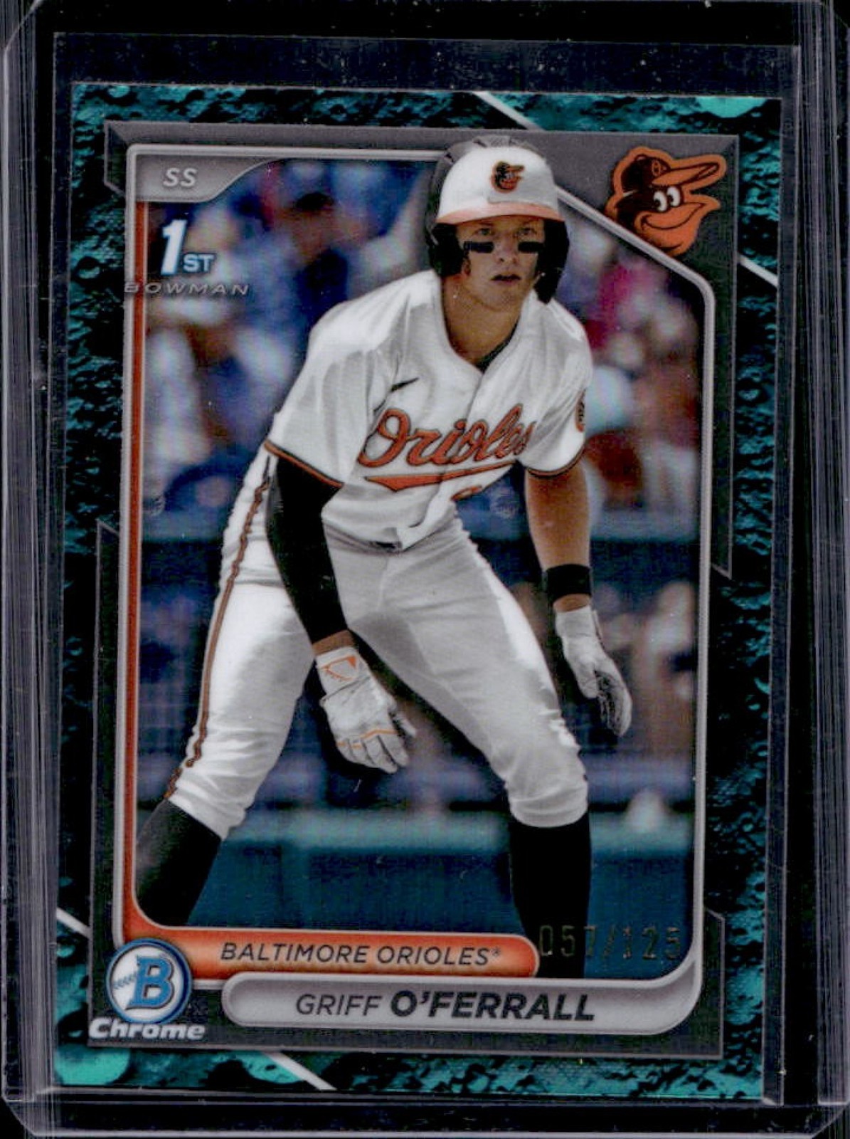 2024 Bowman Draft Griff O'Ferrall Chrome Aqua Lunar Refractor 1st #/125 Orioles