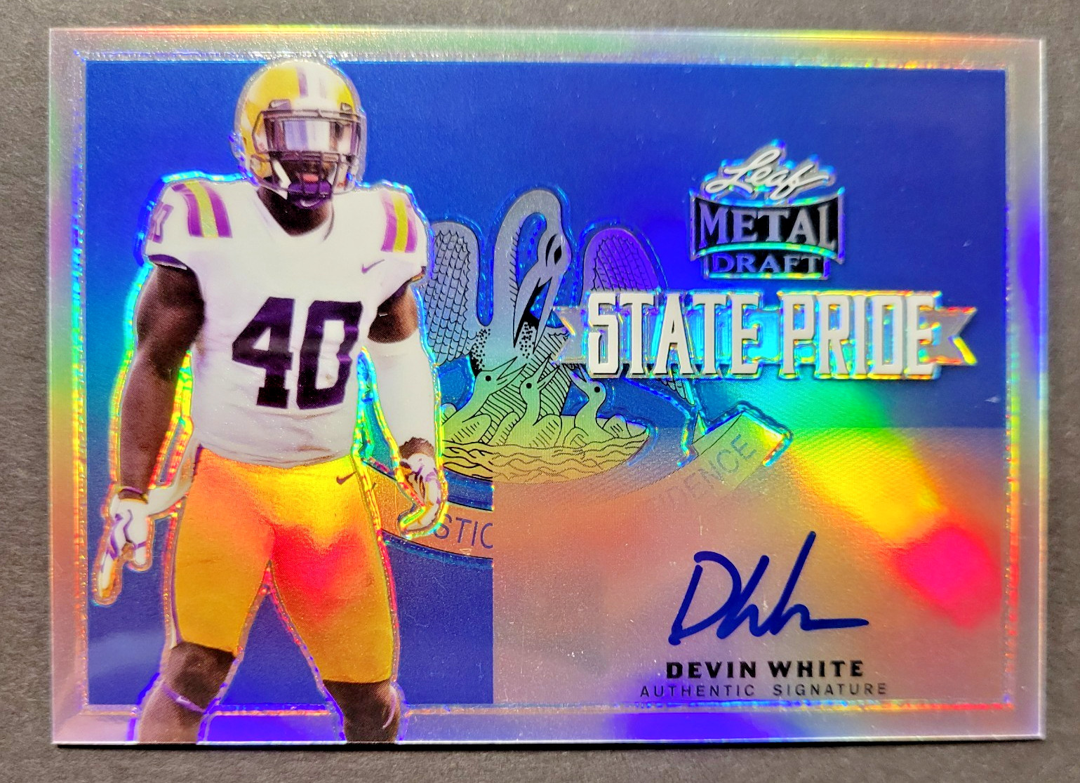 Devin White Leaf Metal Draft State Pride Autographs #SPDW1 Base