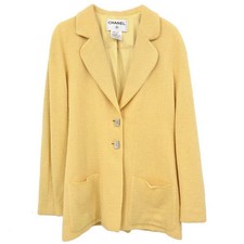 Chanel Single Breasted Jacket Tweed Yellow 99C #38 118380